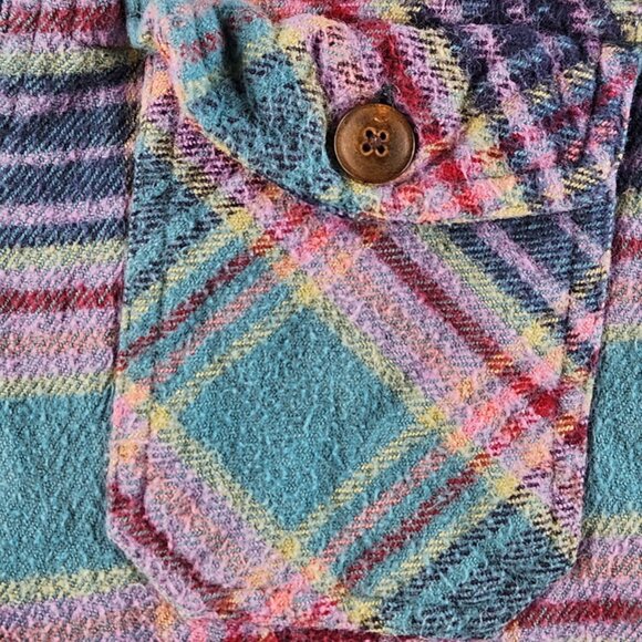 Woolrich Oxbow Bend Flannel Shirt Button Up Long Sleeve Women Colorful Plaid M - Picture 9 of 16